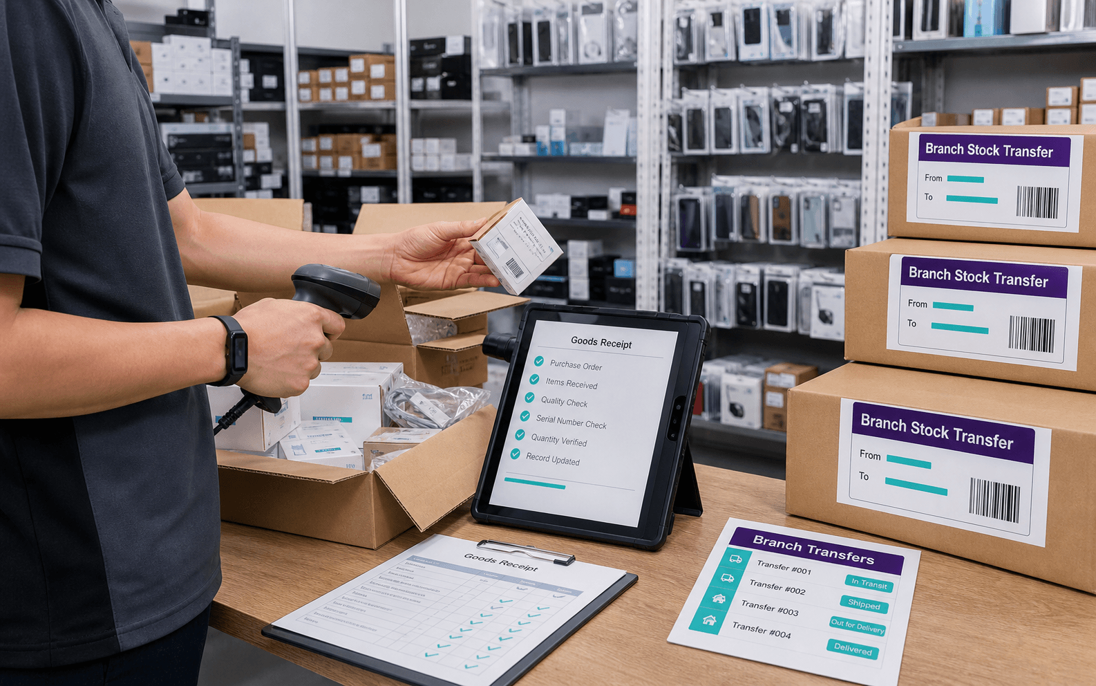 Goods Receipts & Transfers feature illustration