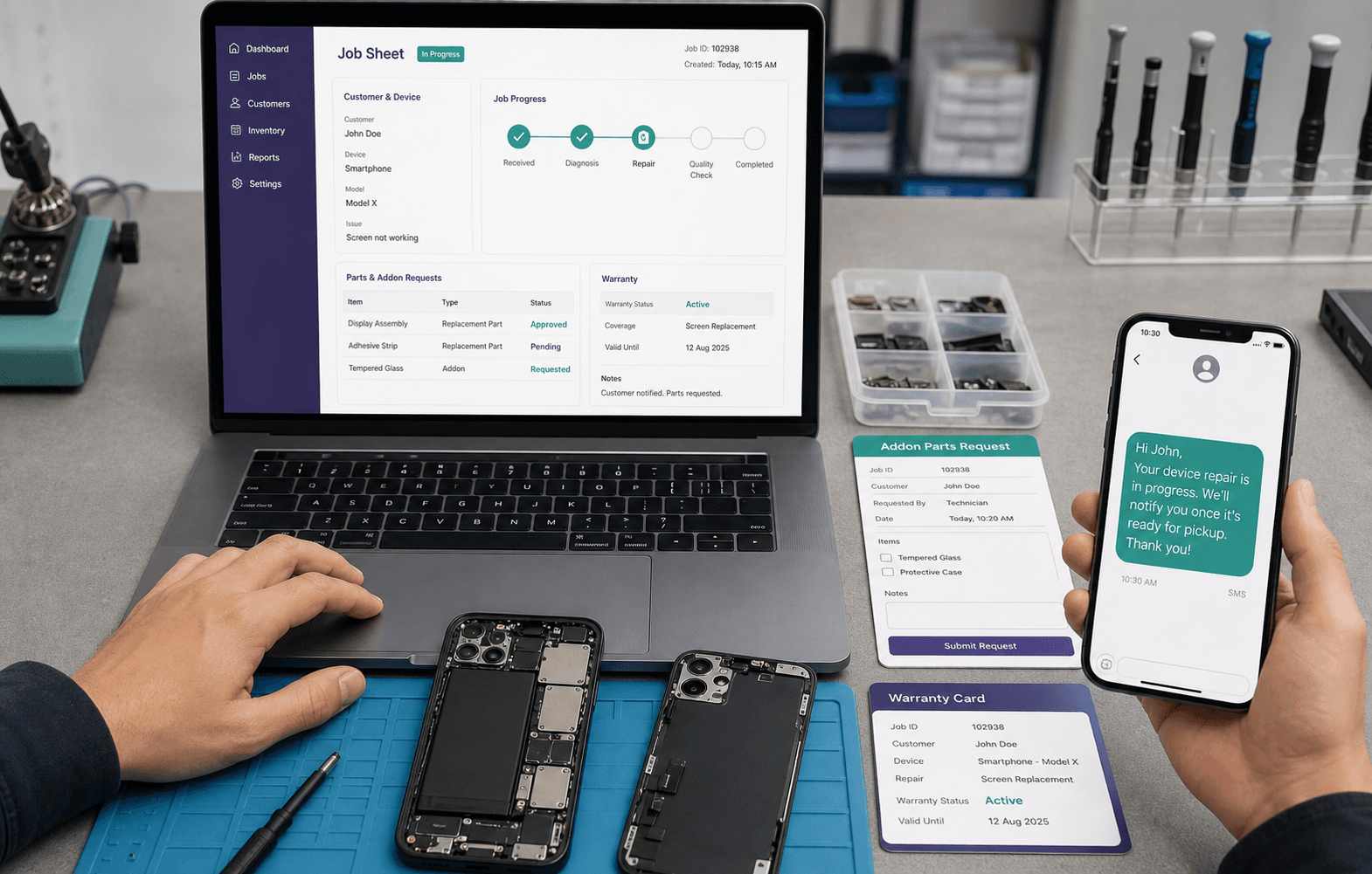 Repair & Job Sheets feature illustration